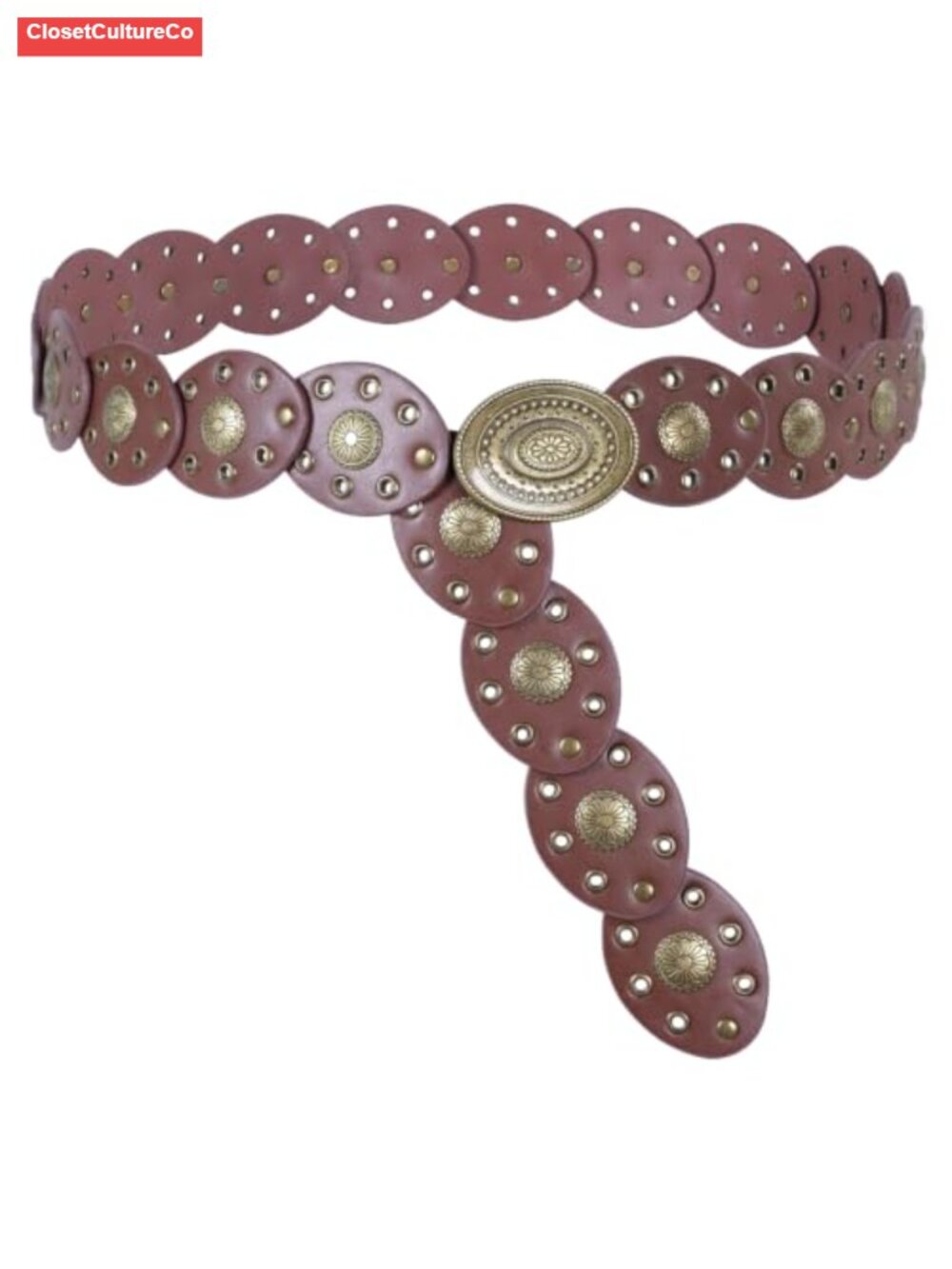 Western Concho Belt PU Leather Cowgirl Boho Country Style